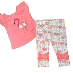 Baby girls outfit flamingo